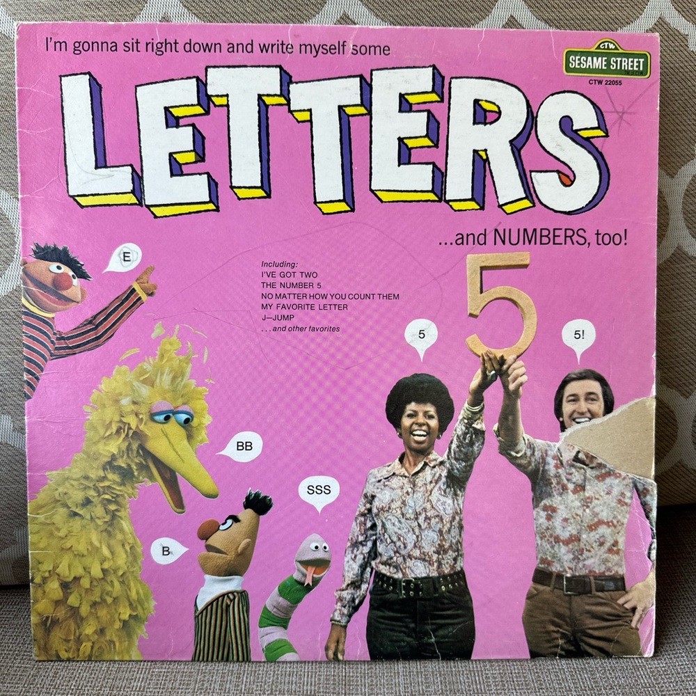 Sesame Street - Letters and Numbers Too - Sesame Street Children’s LP -Fair/Poor